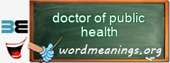 WordMeaning blackboard for doctor of public health